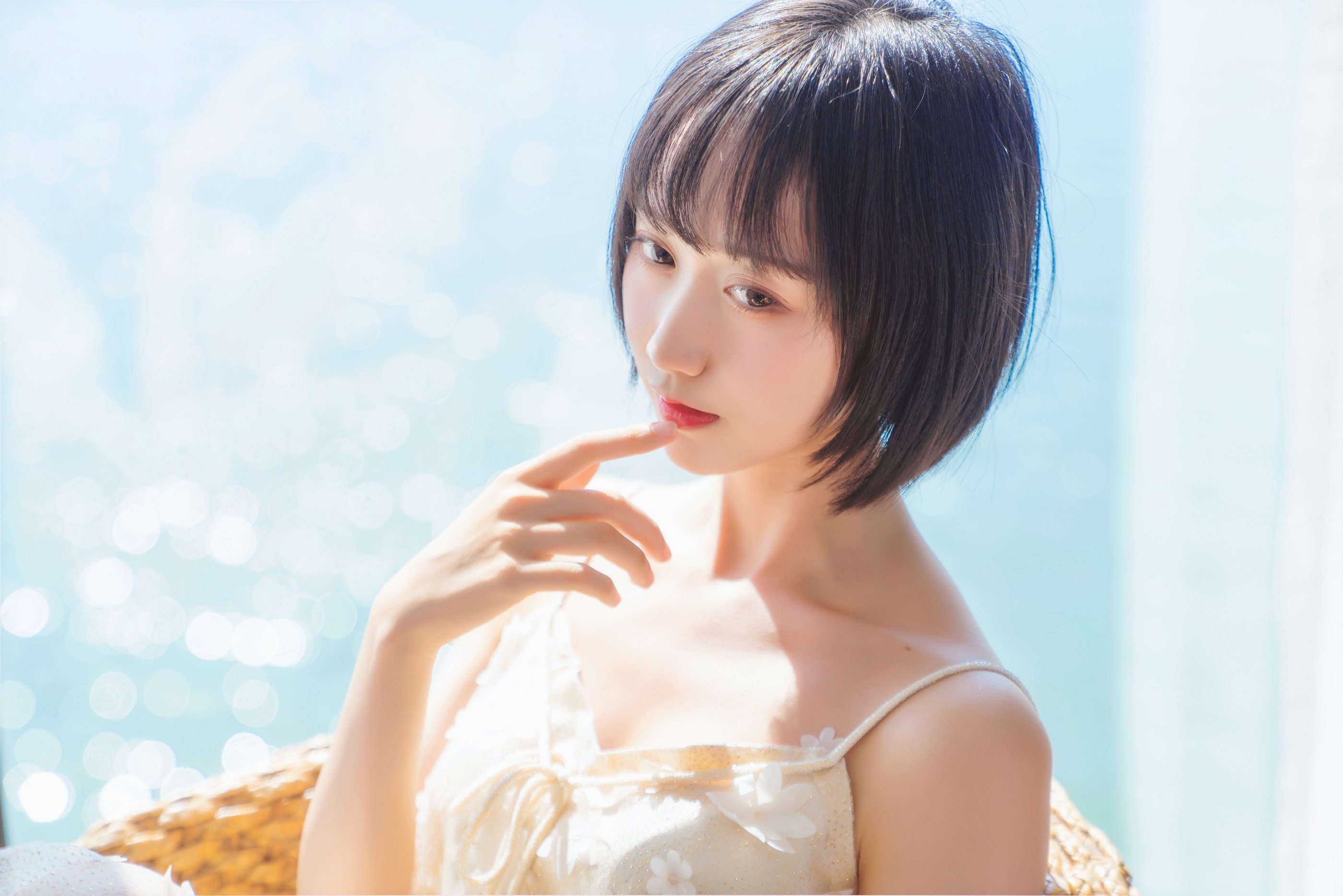 图片[1]-木棉棉 – NO.032 木绵绵OwO 暖冬的海-米色长裙[22P]-XikXak